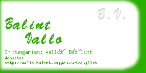 balint vallo business card